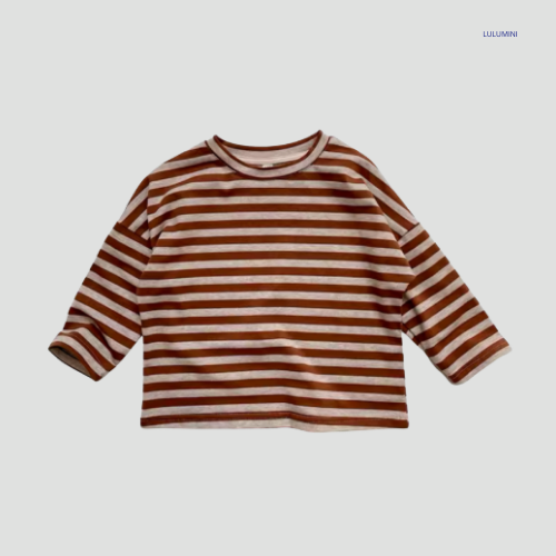 Katoenen Gestreepte Lange Mouwen T-Shirt