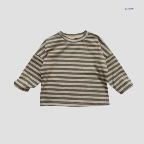 Katoenen Gestreepte Lange Mouwen T-Shirt