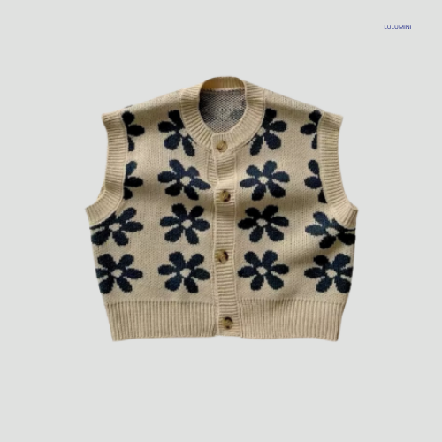 Gebreid Bloemen Vestje
